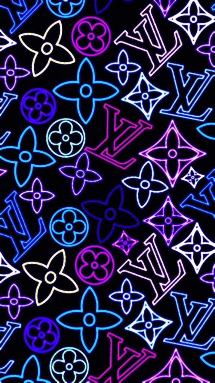 wallpaper purple louis vuitton logo