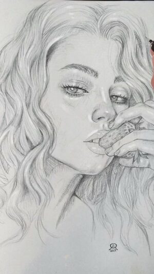Charcoal Woman Wallpaper