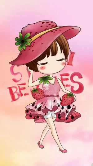 Strawberry Girl Wallpaper