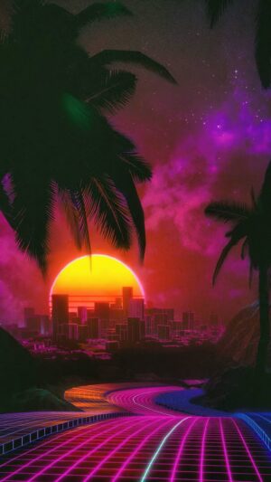 Synthwave Phone Wallpaper