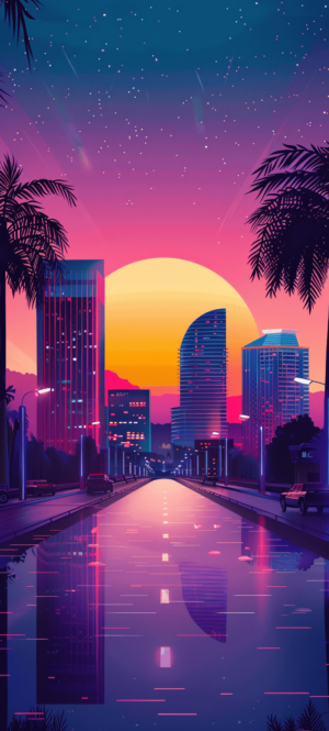 4K Synthwave Phone Wallpaper