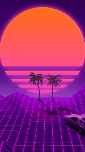 4K Synthwave Phone Wallpaper